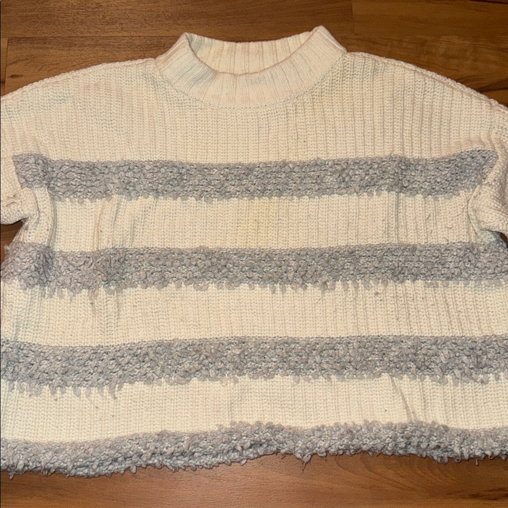 Lou & Grey Cream And Gray Knit Sweater - image 2